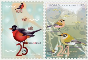 25 and 24 Bird e-stamps by Lisa Rivas