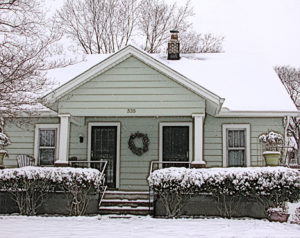 my house with snow