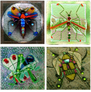 fused glass bugs