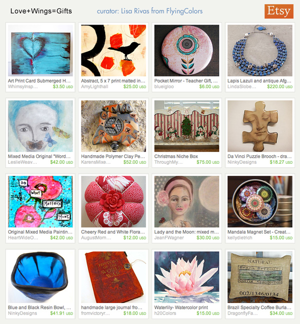 Love + Wings = Gifts, an Etsy Treasury